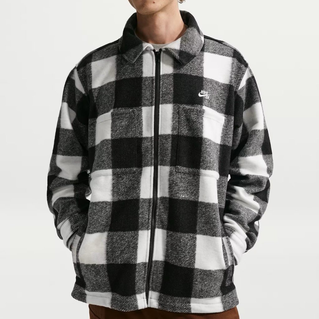 New $140 Nike Sb Essential Skate Shirt Jacket Flannel Hv1421-100 Mens Size Xs